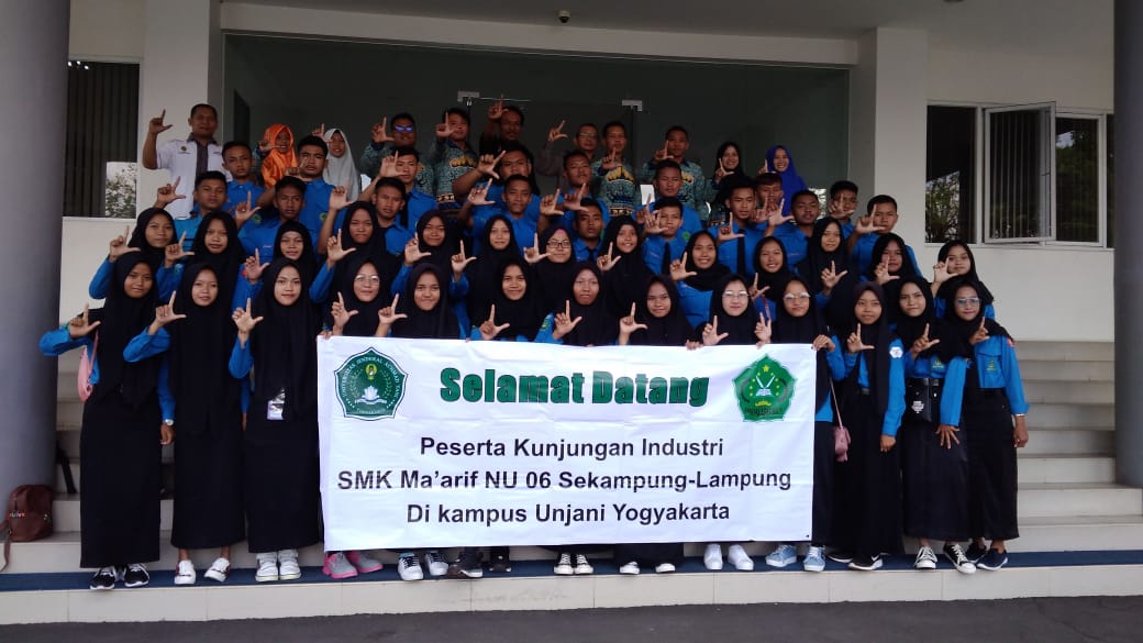 Kunjungan Industri SMK Maarif NU 06 Sekampung Lampung Timur ke Unjani Yogyakarta 27 September 2018